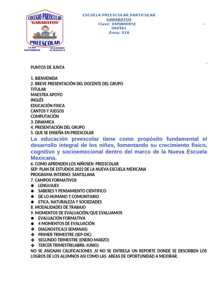 Junta Informativa | PDF