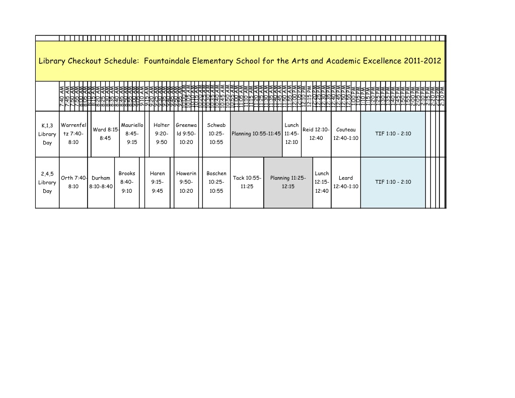 Hartley Library Day Schedule | PDF | Home & Garden
