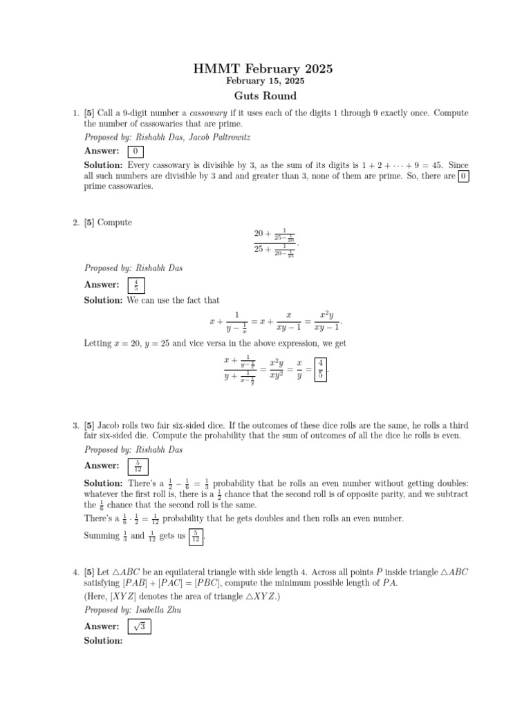Prime Cassowaries in HMMT Geometry | PDF | Circle | Triangle