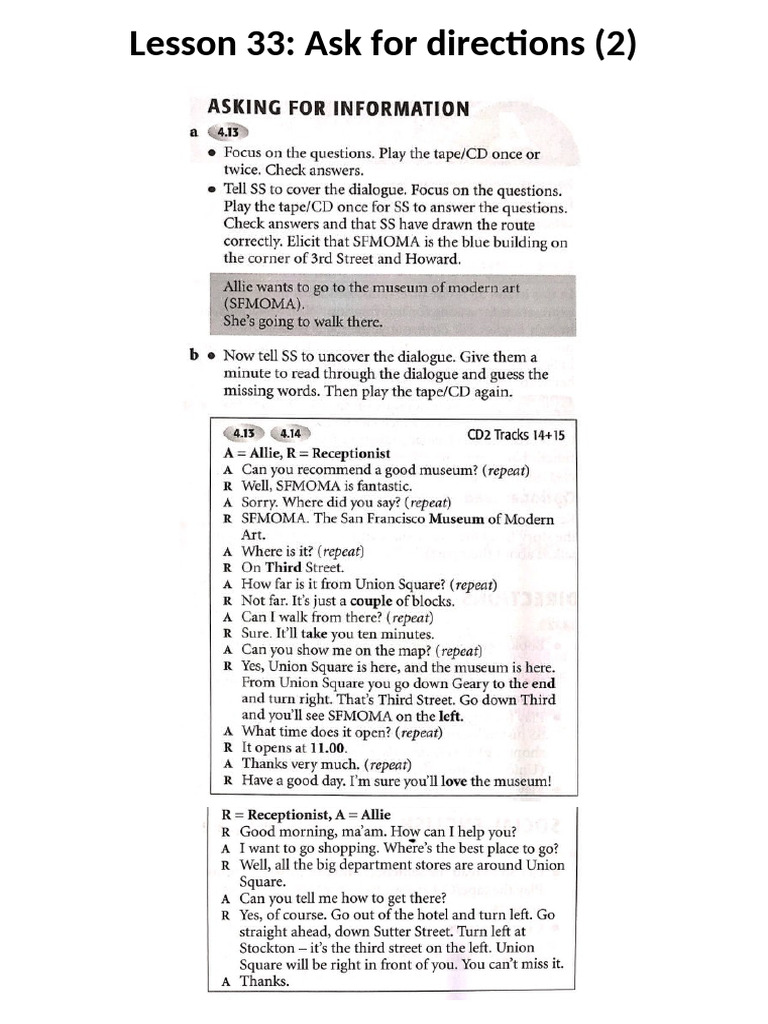 C4 Teacher's Book - Lesson 33 | PDF