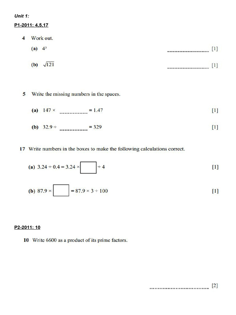 Unit 1 Integers 2 | PDF