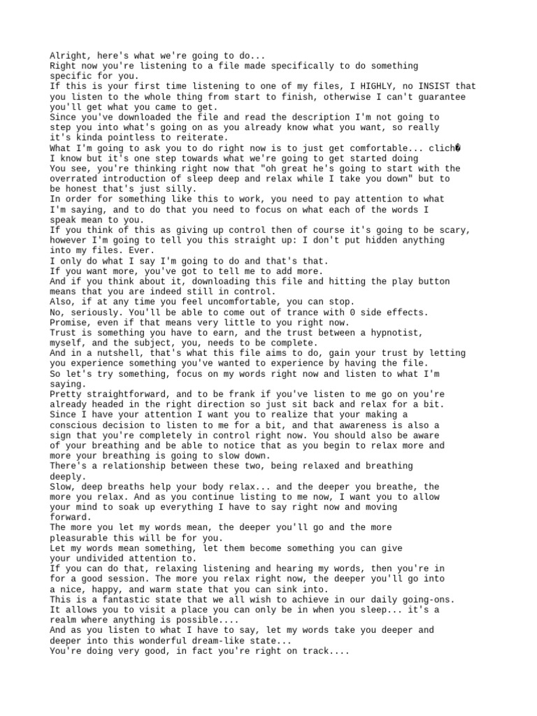 An Unconventional Slut (Script) | PDF | Relaxation (Psychology) | Thought