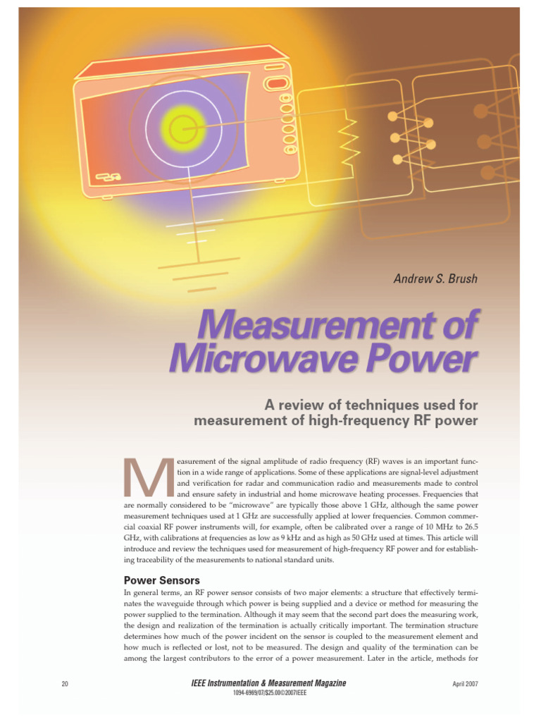 Measurement of Microwave Power - A Review of Techniques Used For ...