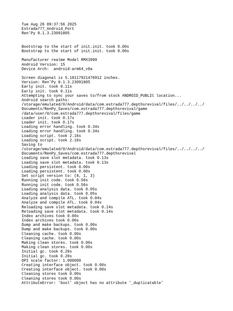 Ren'Py 8.1.3 on Android Device Log | PDF | Texture Mapping | Booting