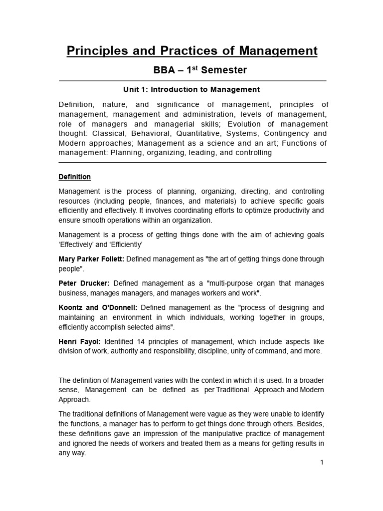 Management Principles and Practices Guide | PDF | Employment | Business