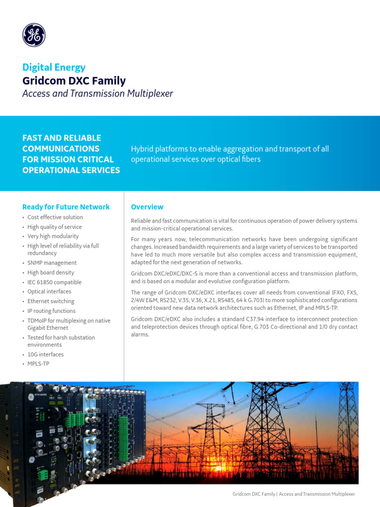 Gridcom DXC: Advanced Multiplexer Solutions | PDF | Computer Network ...