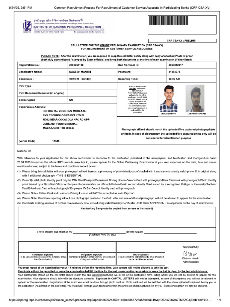 IBPS Admit | PDF