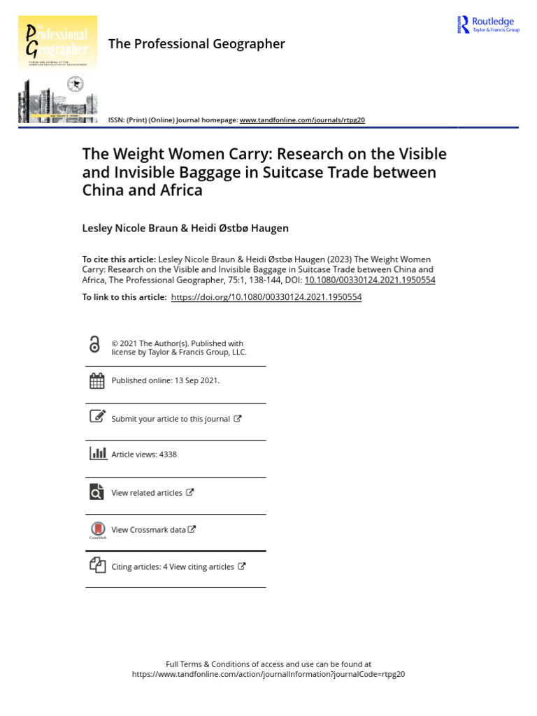 The Weight Women Carry Research On The Visible and Invisible Baggage in ...