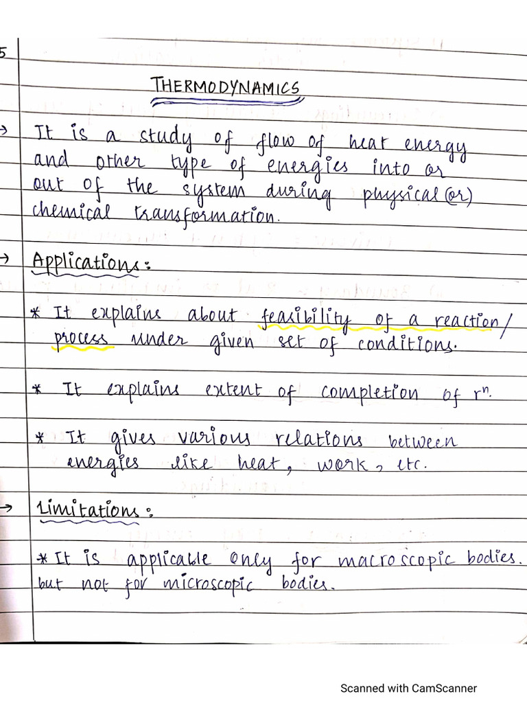 Thermodynamics Notes | PDF