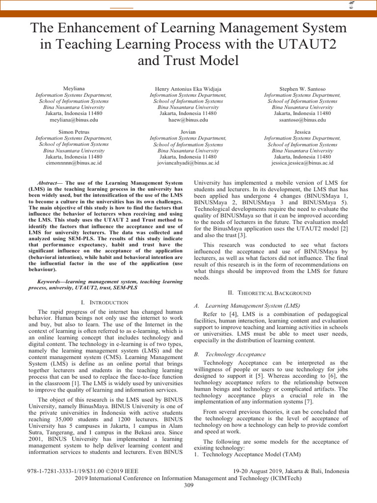 Enhancing LMS Adoption with UTAUT2 Model | PDF | Educational Technology ...