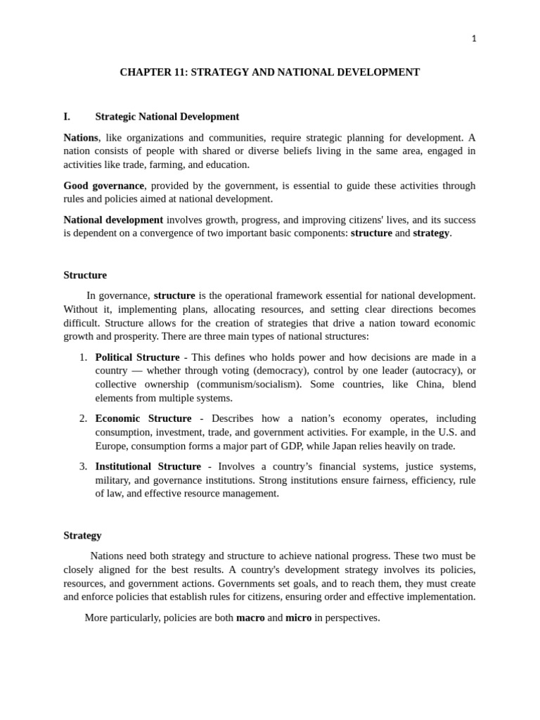 Types of National Development Strategies | PDF | Government Budget ...