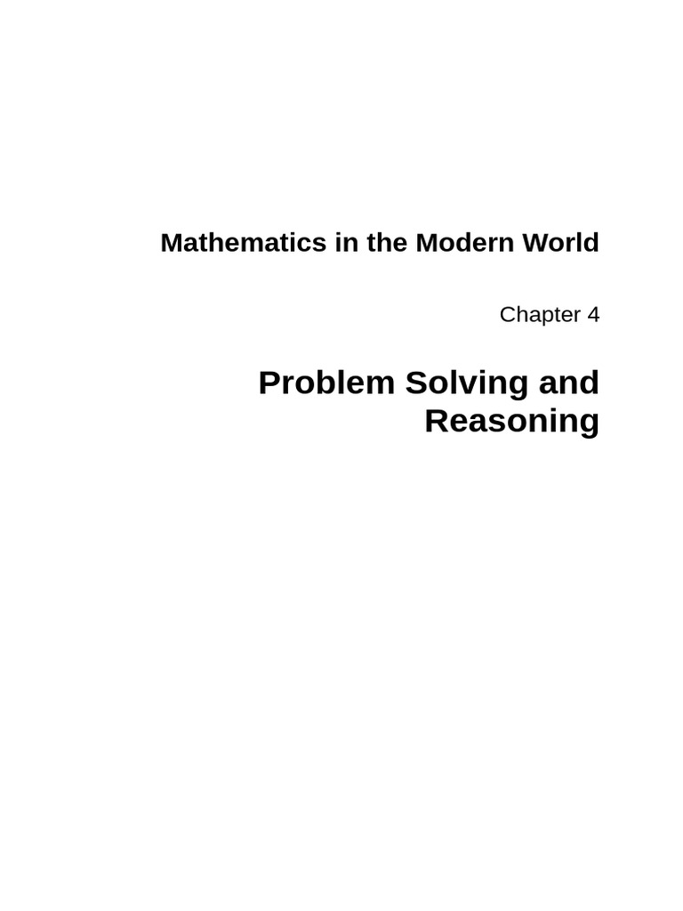 Problem Solving and Reasoning in Math | PDF | Inductive Reasoning ...