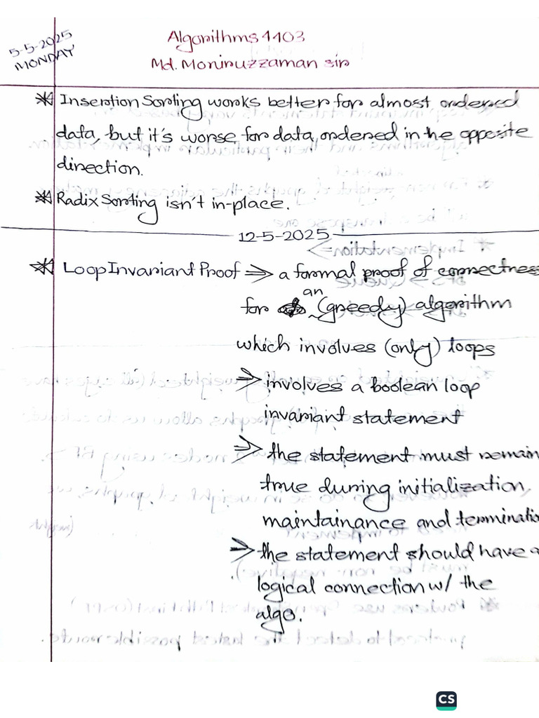Algorithm CSE 4403 All Notes | PDF