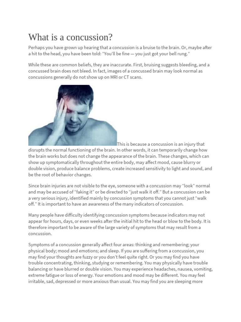 Leader's Role in Concussion Management | PDF | Concussion | Traumatic ...