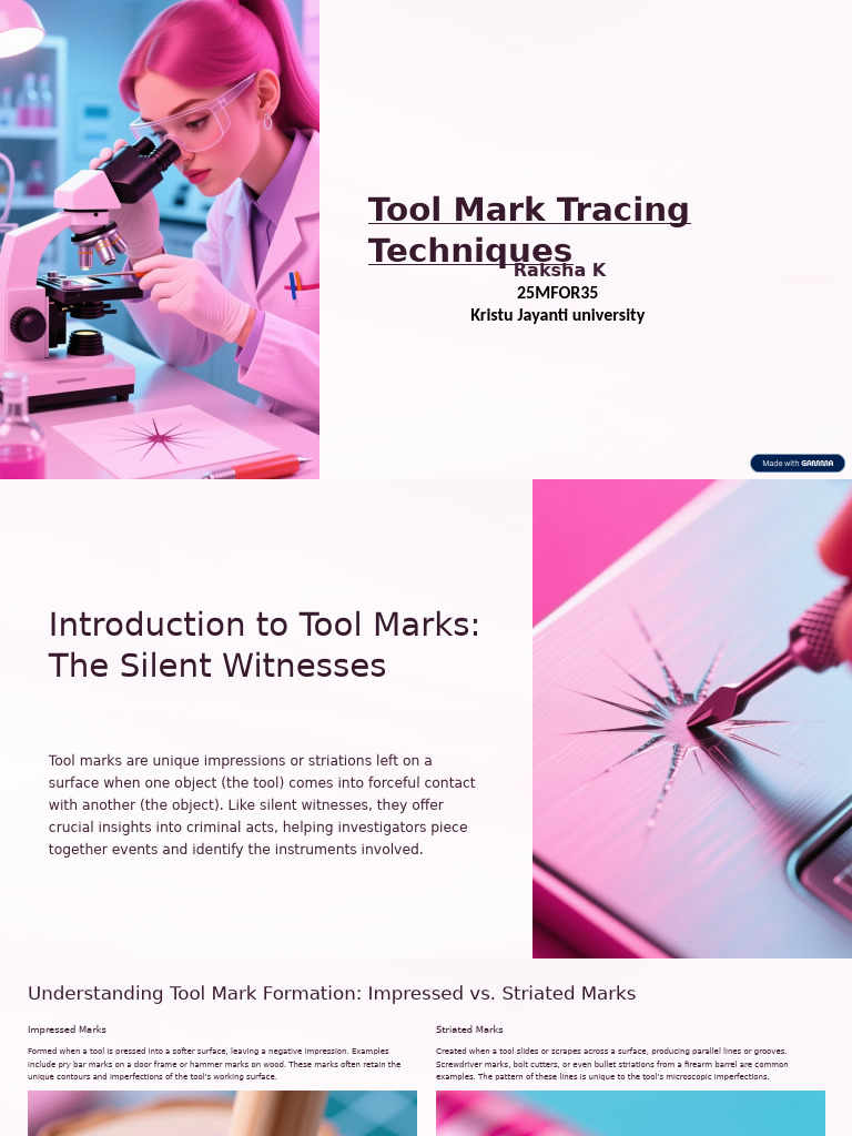 Tool Mark Tracing Techniques A Forensic Perspective | PDF | Crime Scene ...