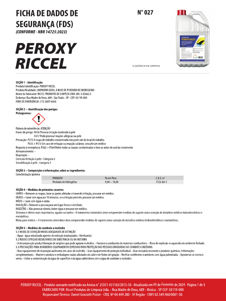Fds - Peroxy Riccel | PDF