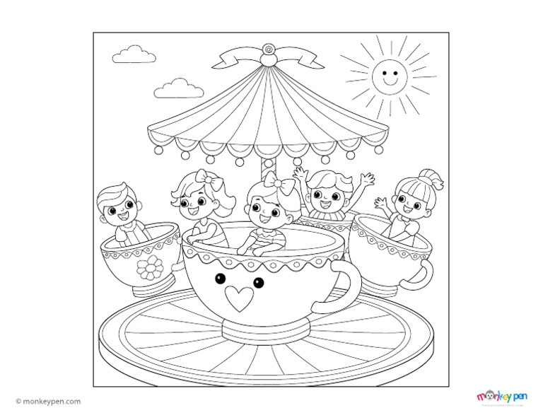 4726 13 Teacup Ride Colouring | PDF