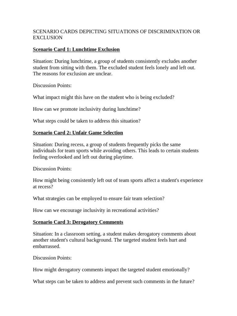 Addressing Discrimination in Schools | PDF | Bullying | Social Exclusion
