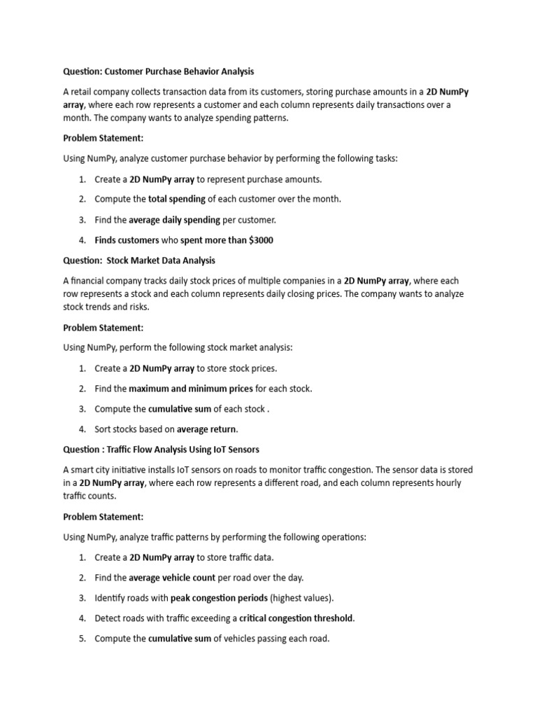 NumPy Data Analysis for Business Insights | PDF | Monitoring (Medicine ...