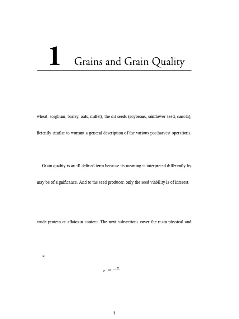 Postharvest Operations for Grain Quality | PDF | Cereals