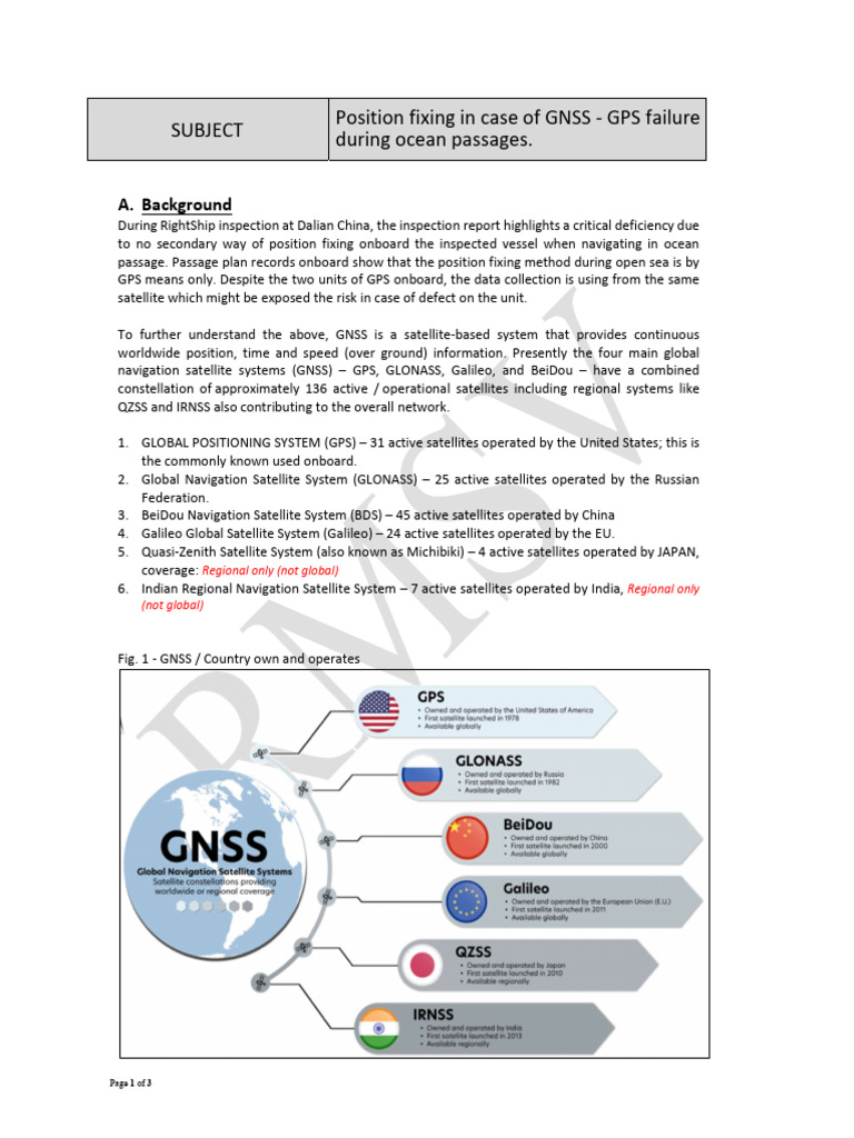 GNSS Position Fixing Solutions for Vessels | PDF | Navigation | Global ...