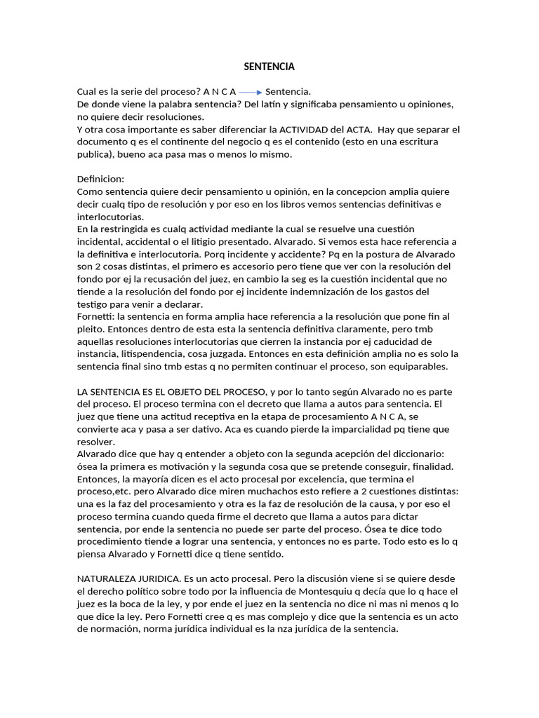 Naturaleza y Clasificación de Sentencias | PDF | Sentencia (ley) | Ley ...