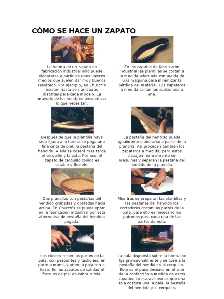Cómo Se Hace Un Zapato PDF Zapato Papel