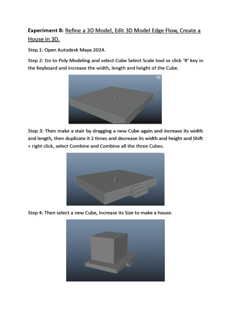 3D House Modeling in Autodesk Maya | PDF
