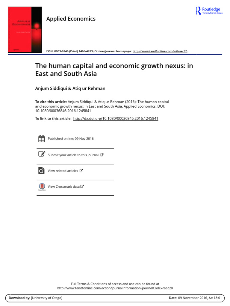 Human Capital and Growth in Asia | PDF | Weighted Arithmetic Mean ...