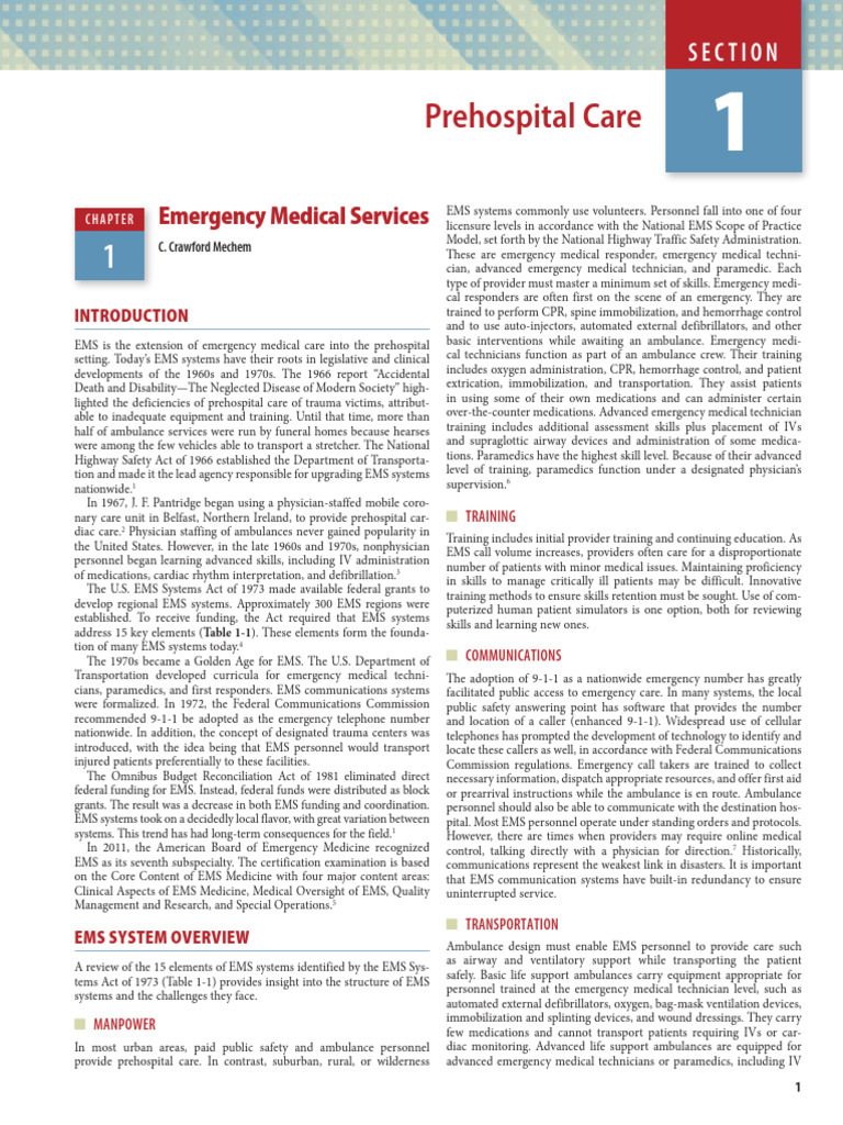 Overview of Emergency Medical Services | PDF | Emergency Medical ...