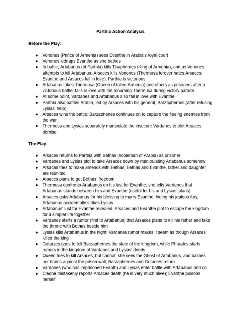 Parthia Action Analysis | PDF