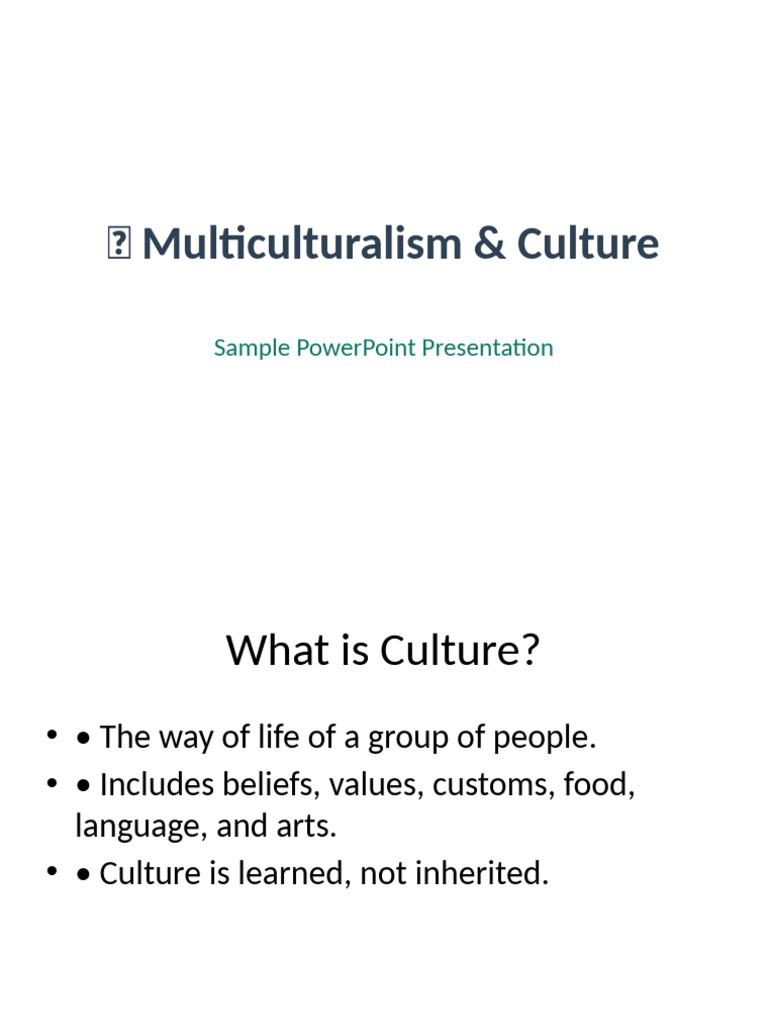 Multicultural Presentation | PDF
