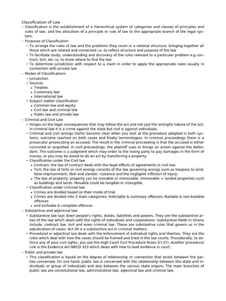 Understanding Legal Classifications and Traditions | PDF | Alternative ...