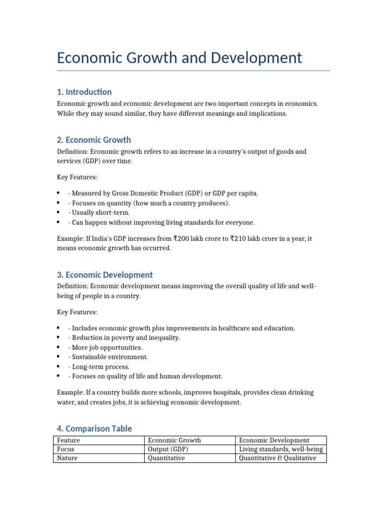 Economic Growth and Development | PDF
