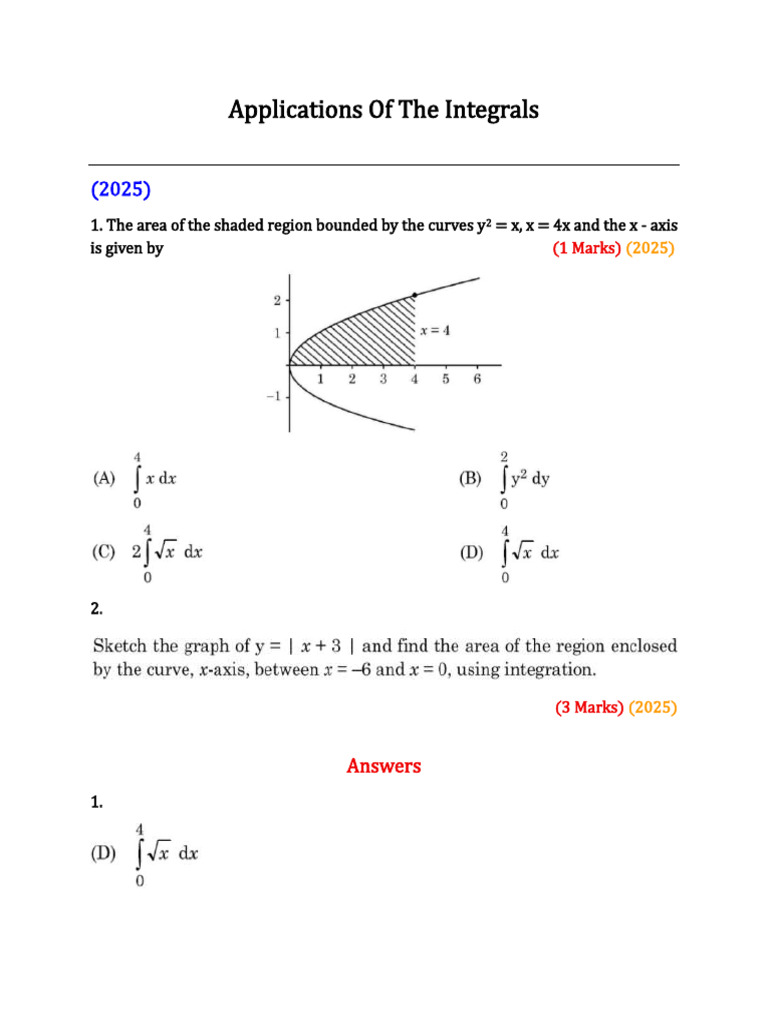 Applications of The Integrals | PDF