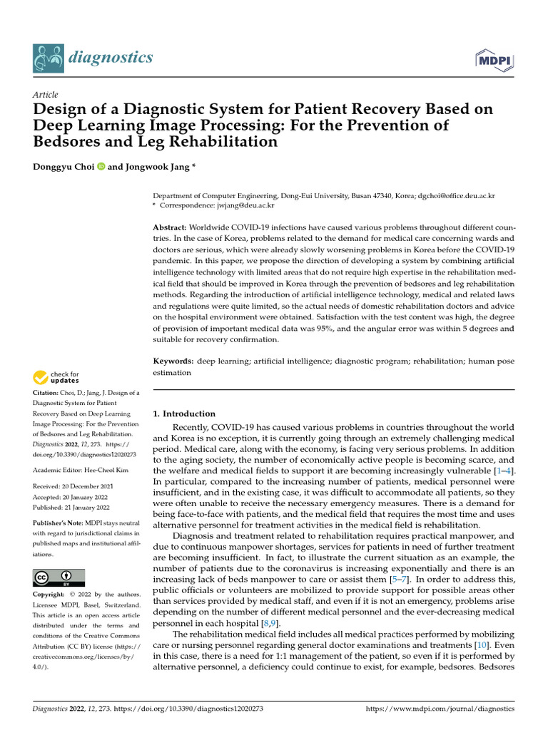 Diagnostics 12 00273 v2 | PDF | Deep Learning | Medical Diagnosis
