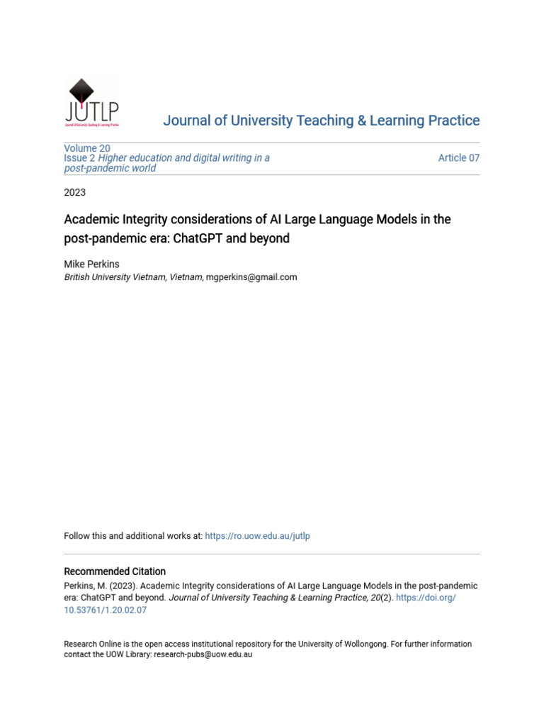 AI and Academic Integrity in Education | PDF | Plagiarism | Artificial ...