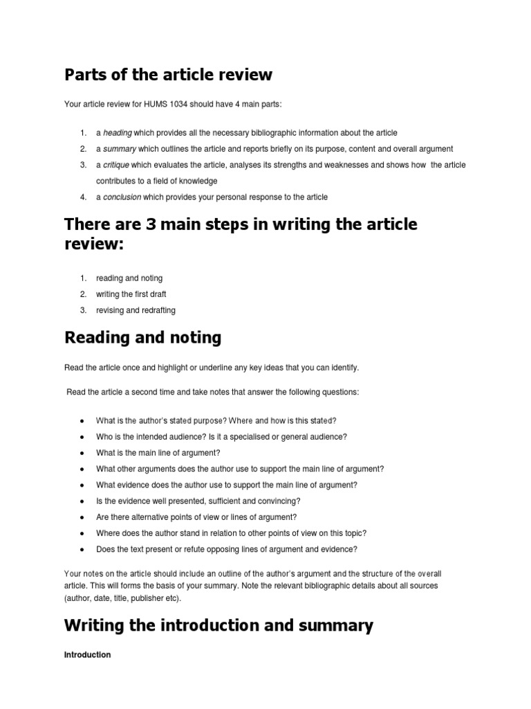 How to Write an Article Review | PDF | Attitude (Psychology) | Evaluation
