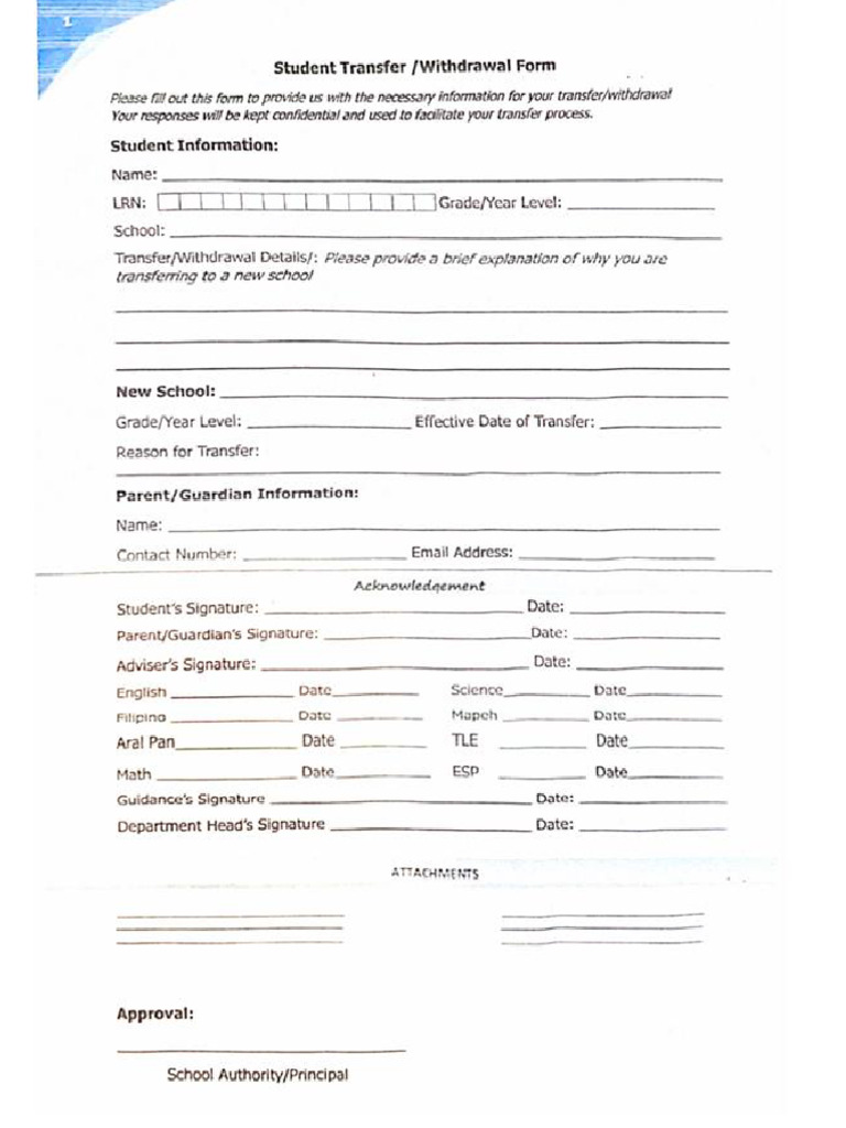 Withdrawal Form | PDF