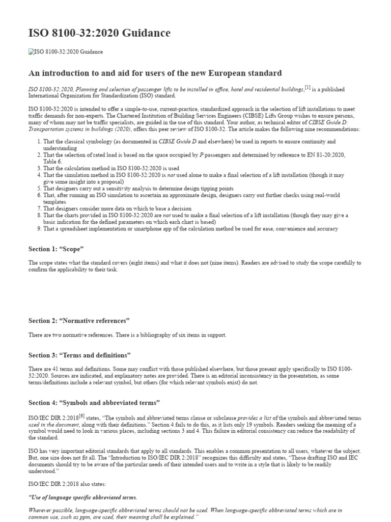 ISO 8100-32:2020 Lift Selection Guide | PDF | Elevator | Simulation