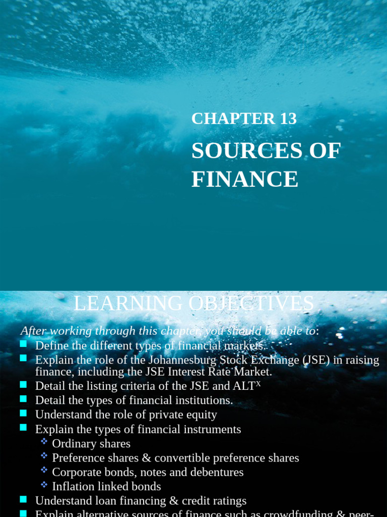 Ch13 Sources of Finance | PDF | Preferred Stock | Debt