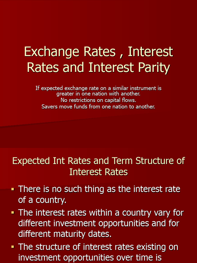 Exchange Rates, Interest Rates and Interest Parity | PDF | Yield Curve ...