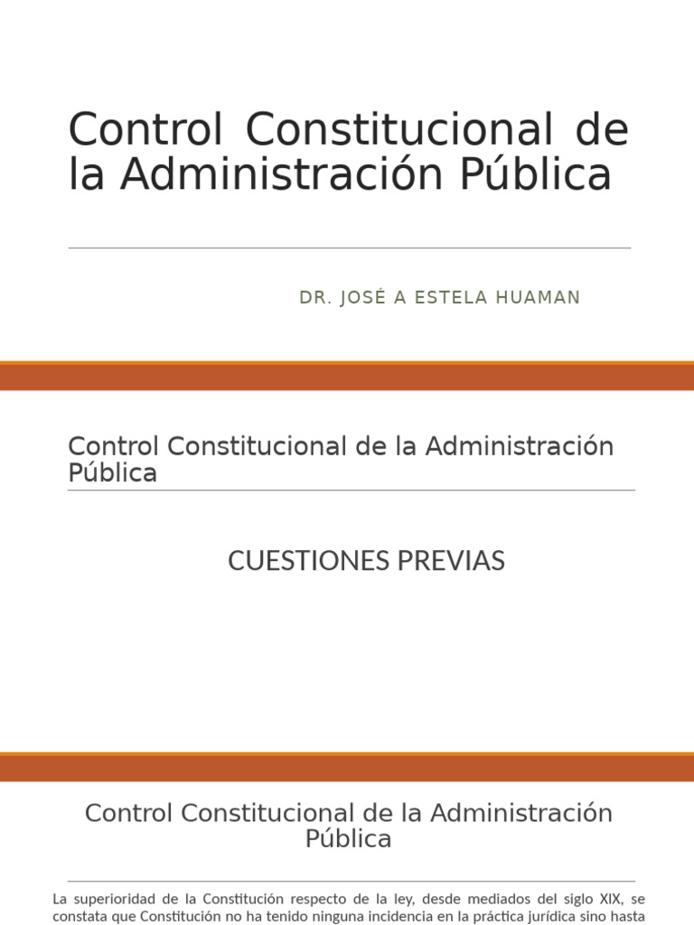 Control Constitucional de La Administración Pública | PDF ...