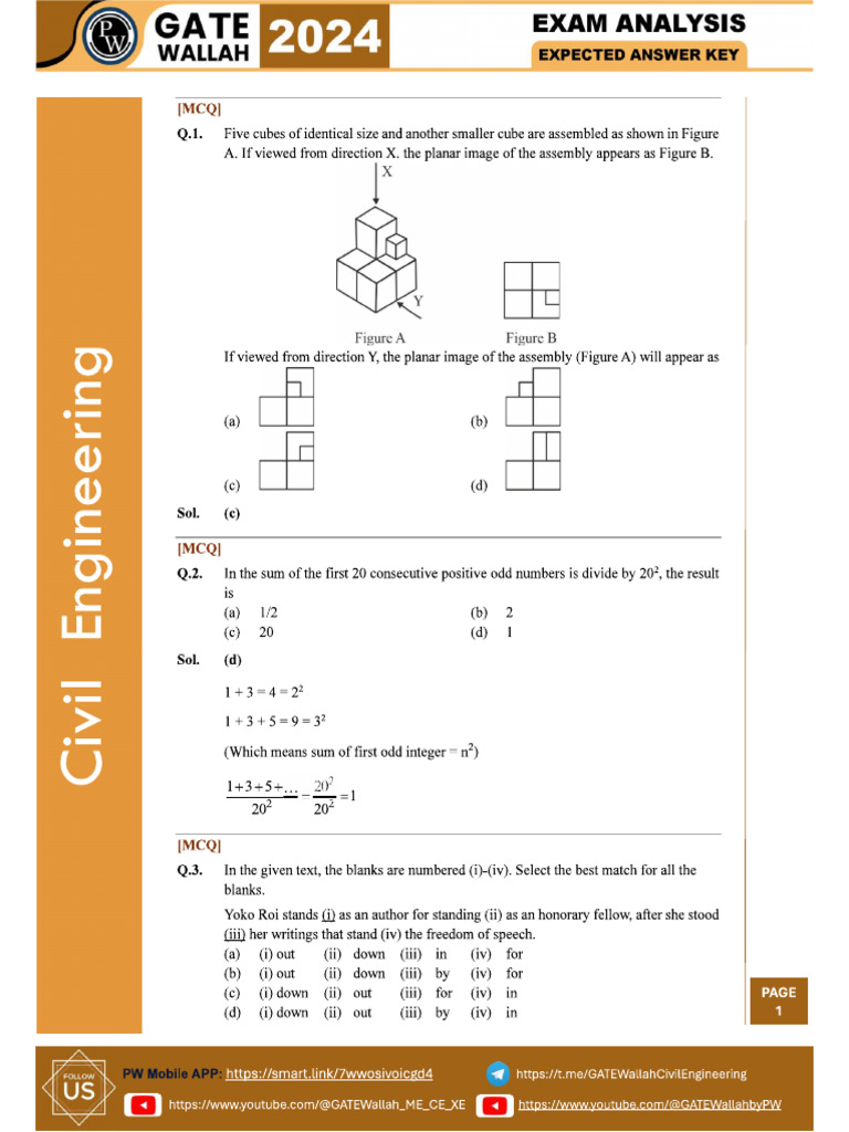 GATE 2024 Question Paper CE With Solutions | PDF | Atmosphere Of Earth ...