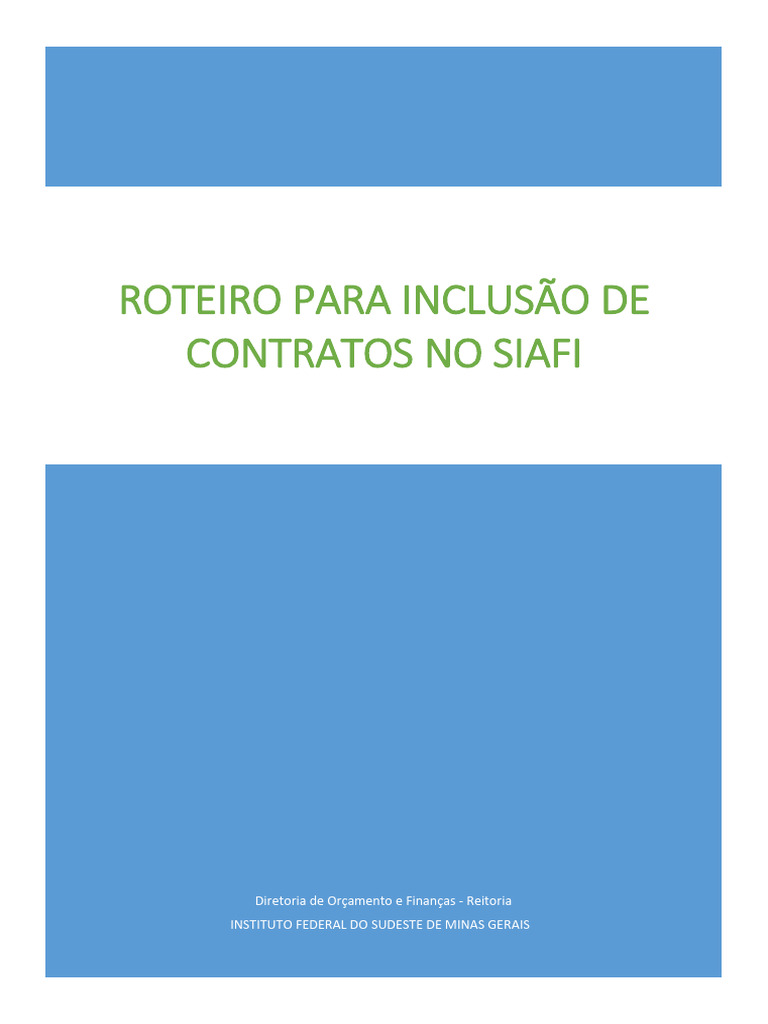 Roteiro para Inclusao de Contratos No Siafi - v1 - Resolucao 21 - 2019 ...