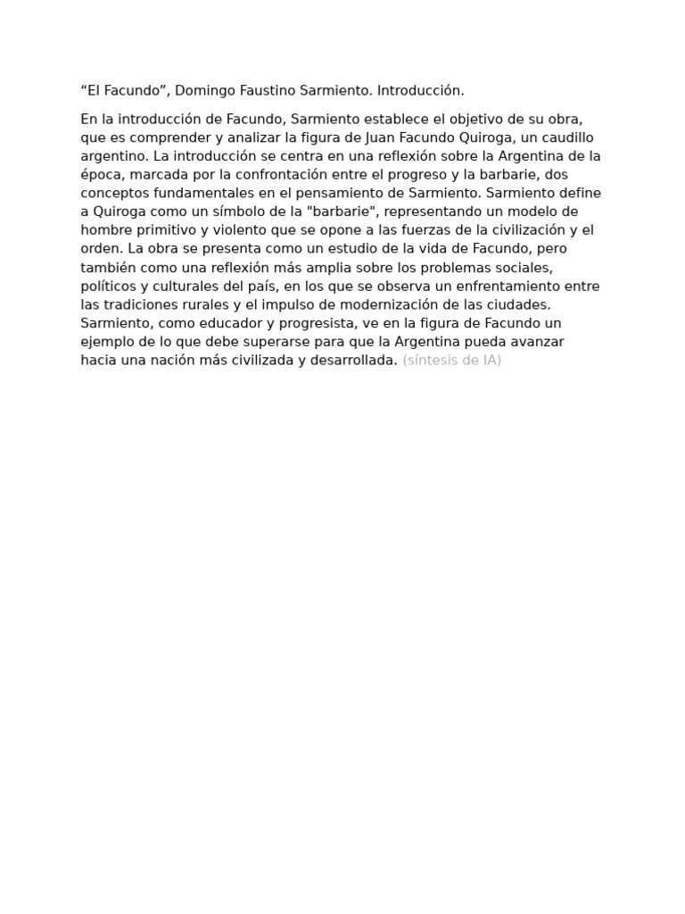 El Facundo | PDF