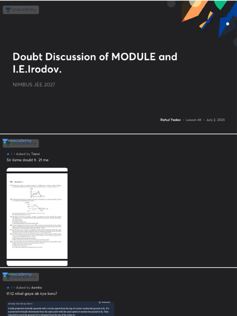 Doubt Discussion of MODULE and IEIrodov No Anno | PDF