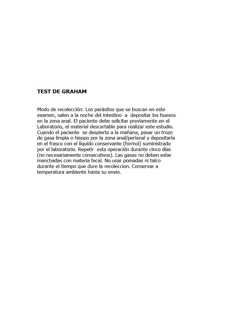 Materia Fecal Test de Graham | PDF