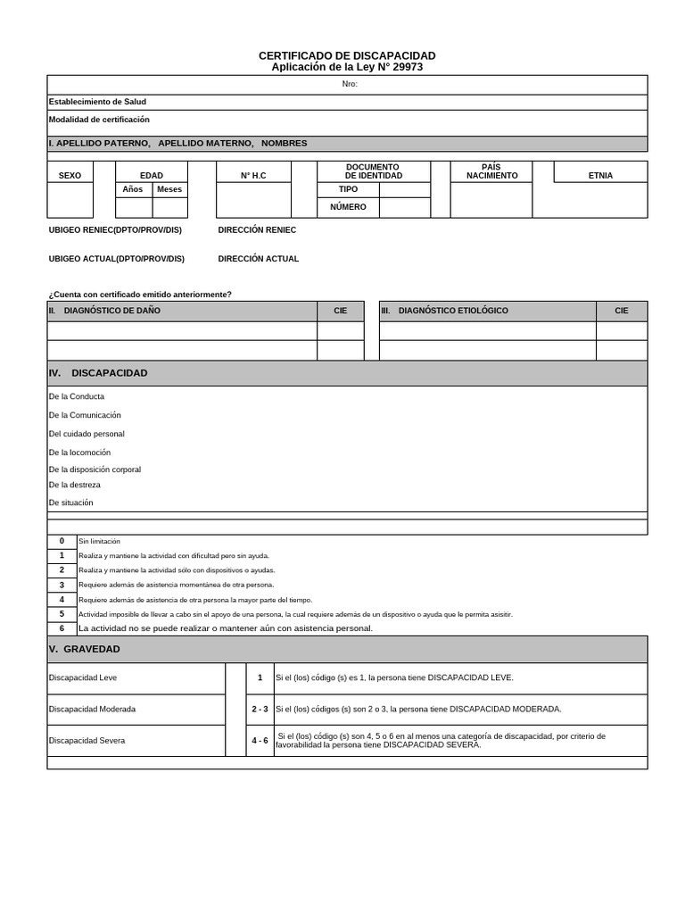 Certificado de Discapacidad PDF | PDF | Invalidez