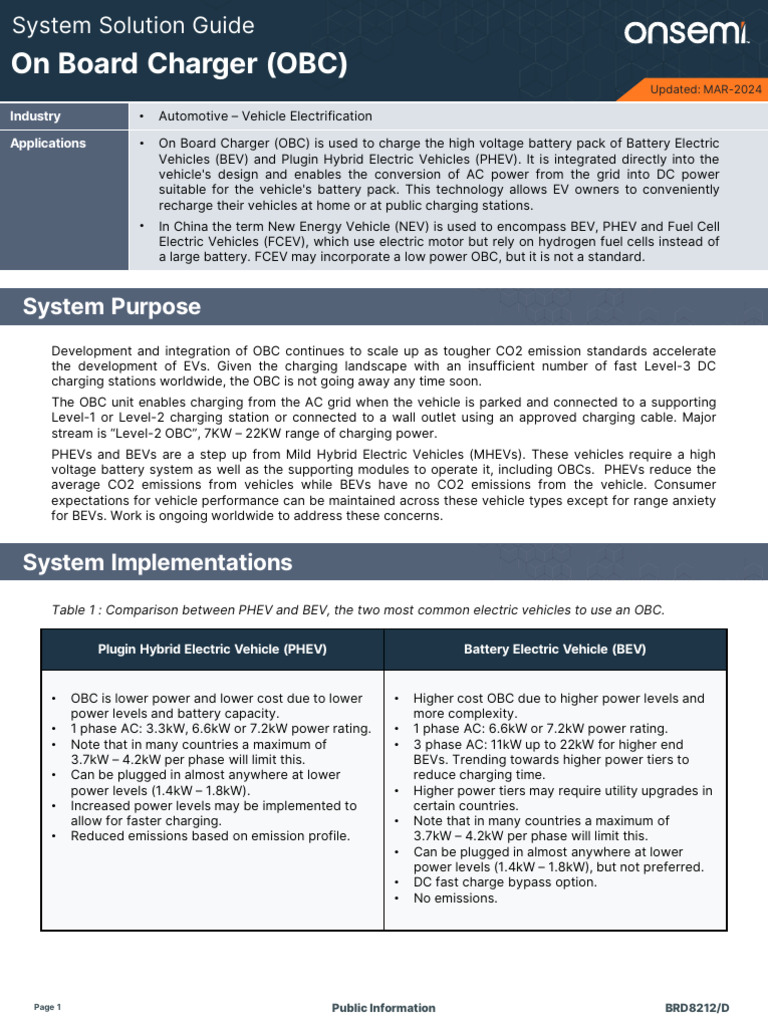 On Board Charger (OBC) System Guide | PDF | Plug In Hybrid | Battery ...